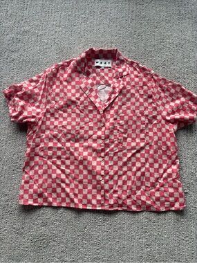 WRAY Pink Checkerboard Short Sleeve Button-Down Shirt - part of set